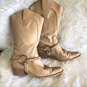 { PENNY KENNY } Tan “Lasso” Western Cowgirl Boots